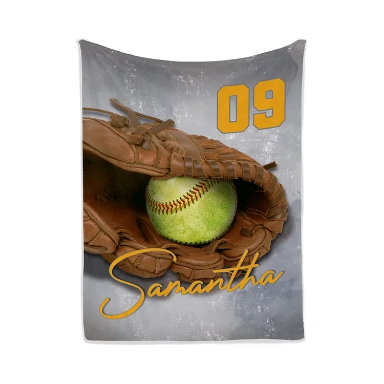 Personalized Softball Blanket for Comfort & Unique| BKKid137