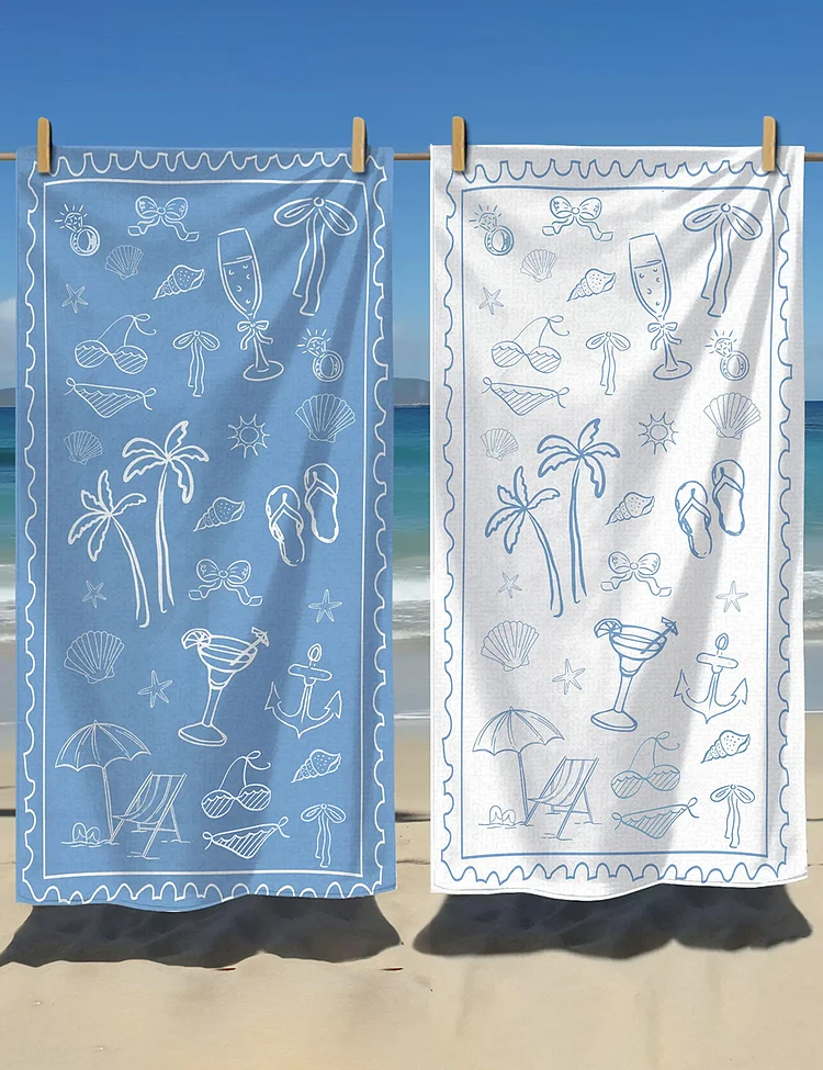 Summer Beach Bridesmaid Bachelorette Beach Towel