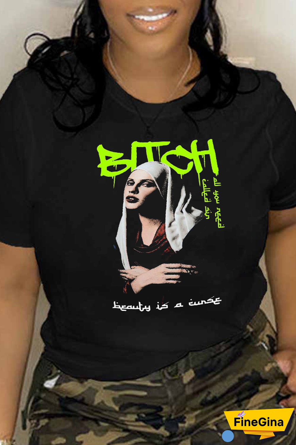 Black Street Vintage Print Patchwork O Neck T-Shirts