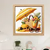 Beach Tote Glass Bead Partial 11CT DIY Stamped Cross Stitch Kits for Beginners Adults Home Decor Cross Stitch Art and Crafts Kits 14.04x14.04in