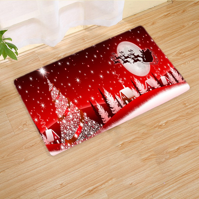 Tegooe Christmas Pattern Entry Mat - Non-Slip IndoorOutdoor Festive Doormat
