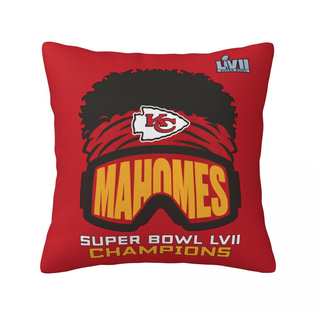 Patrick Mahomes Kansas City Chiefs Super Bowl LVII Champions Player Graphic Decorative Throw Pillow