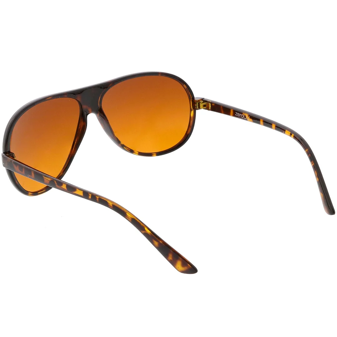 Retro Oversize Flat Top Aviator glasses Blue Blocker Lens 64mm