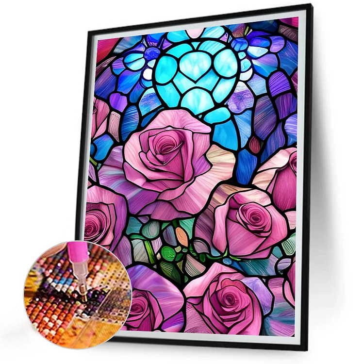 Stained Glass Rose - Full Round - Diamond Painting (30*40cm)