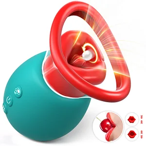 Female toys 4-in-1 Licking Vibrator with 10 Kissing Vibrations and 3 Suction Modes