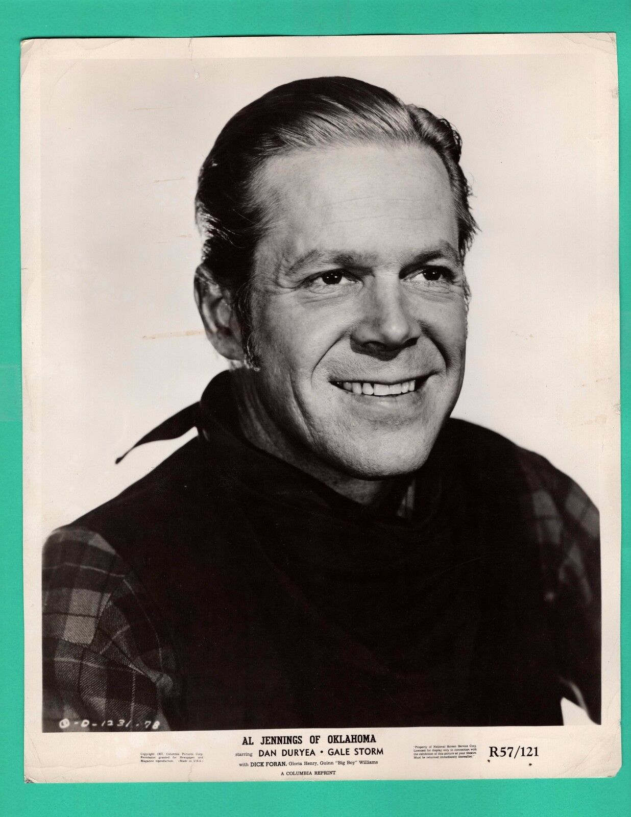 DAN DURYEA Actor Movie Star Promo 1957 Photo Poster painting AL JENNINGS OF OKLAHOMA 8x10