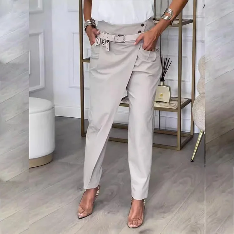 ✨ Women’s Solid Color Irregular Casual Pants