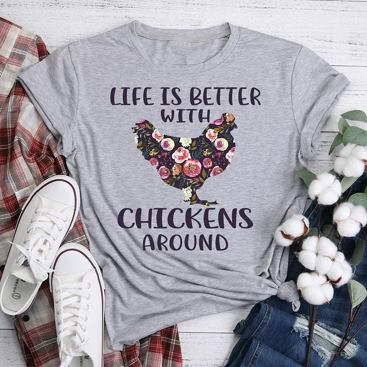 Chicken with flowers  T-Shirt Tee05949