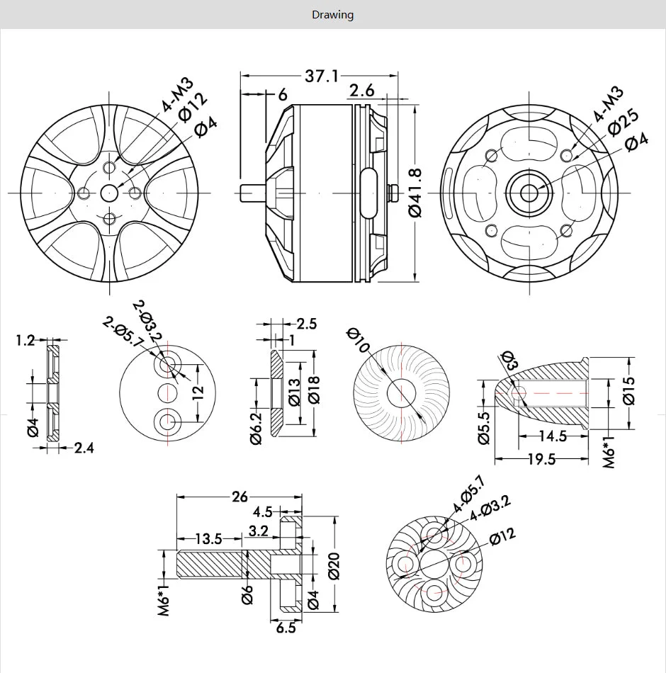 T-Motor MN3510 KV700 ドローン用ブラシレスモーター セット T-Motor MN3510 KV360 KV630 KV700 ブラシレスモーター 1.9 キロ