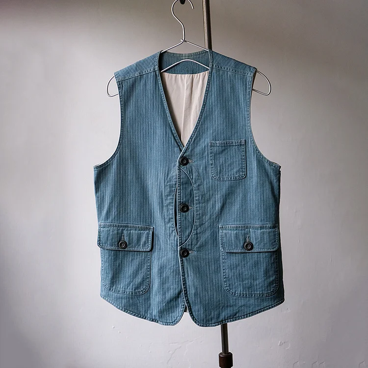 Vintage Casual Linen Blend Hunting Vest