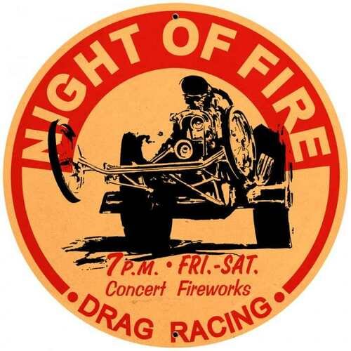 NIGHT OF FIRE - Round Shape Tin Signs/Wooden Signs - 30*30CM