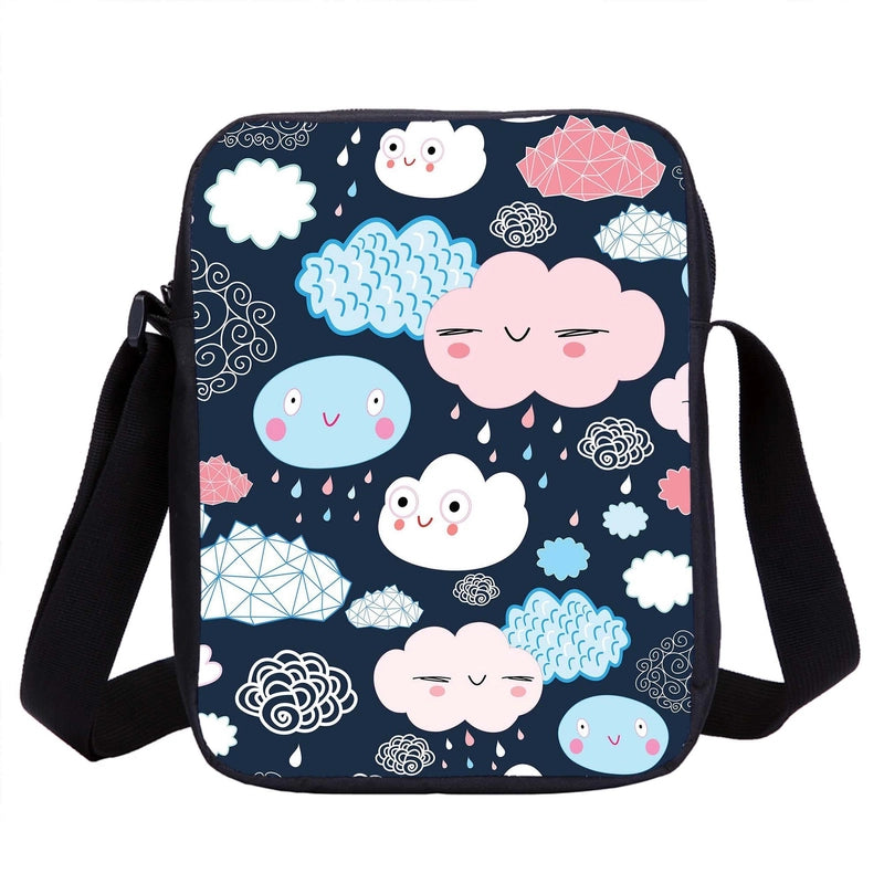 Halloween Unisex Polyester Printing Pumpkin Panda Vintage Style Square Zipper Crossbody Bag