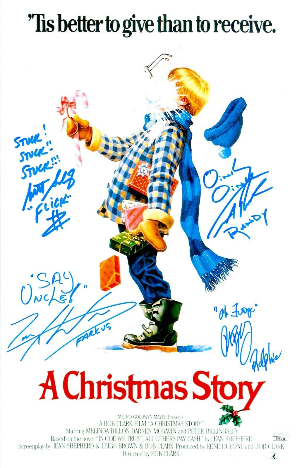 PETER BILLINGSLEY CAST x4 Signed 11x17 A CHRISTMAS STORY Photo Poster painting Autograph JSA COA