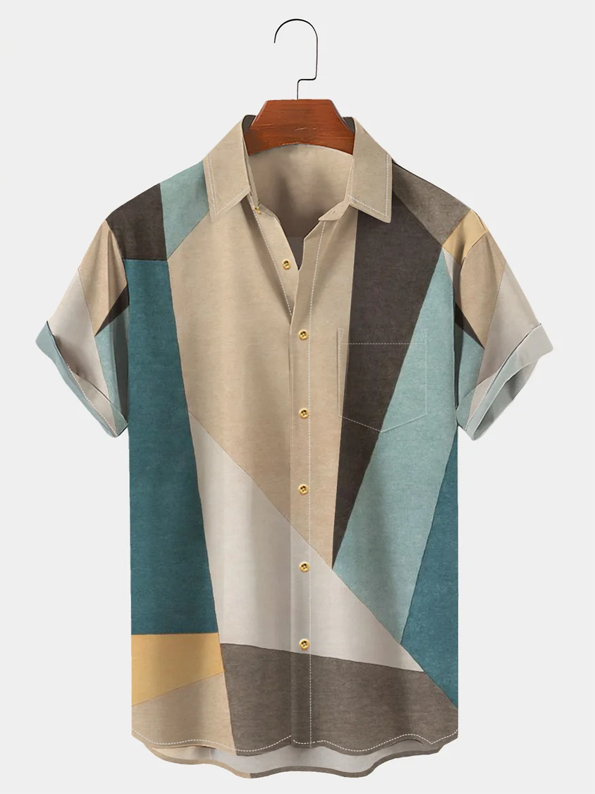 Geometric Elegant Cotton-Blend Shirts