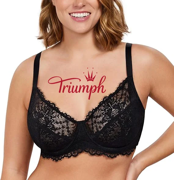 Triumph - 3 piese 🔥Sutien de dama cu cupa intreaga din dantela