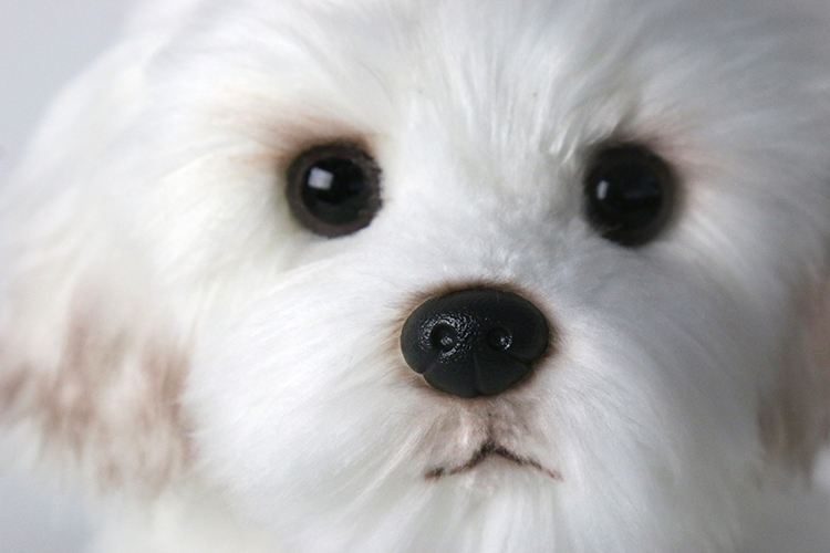Tegooe Realistic White Fluffy Puppy Stuffed Animal Doll - Simulation Pet Plush Toy
