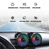 F404D USB Car Truck Fan Dual Head 3-Speed Dashboard Fan with LED Lights