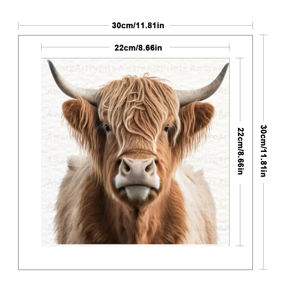 14CT Full Stamped Cross Stitch - Yak(Canvas|30*30CM)