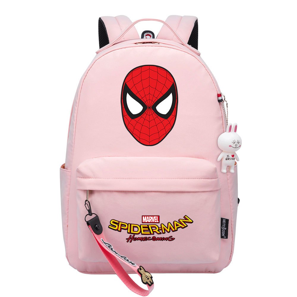 Spider-Man Backpack - Stylish and Spacious School Bag with Cartoon Accessories and Dual Side Pockets for Leisure and Travel-Mayoulove