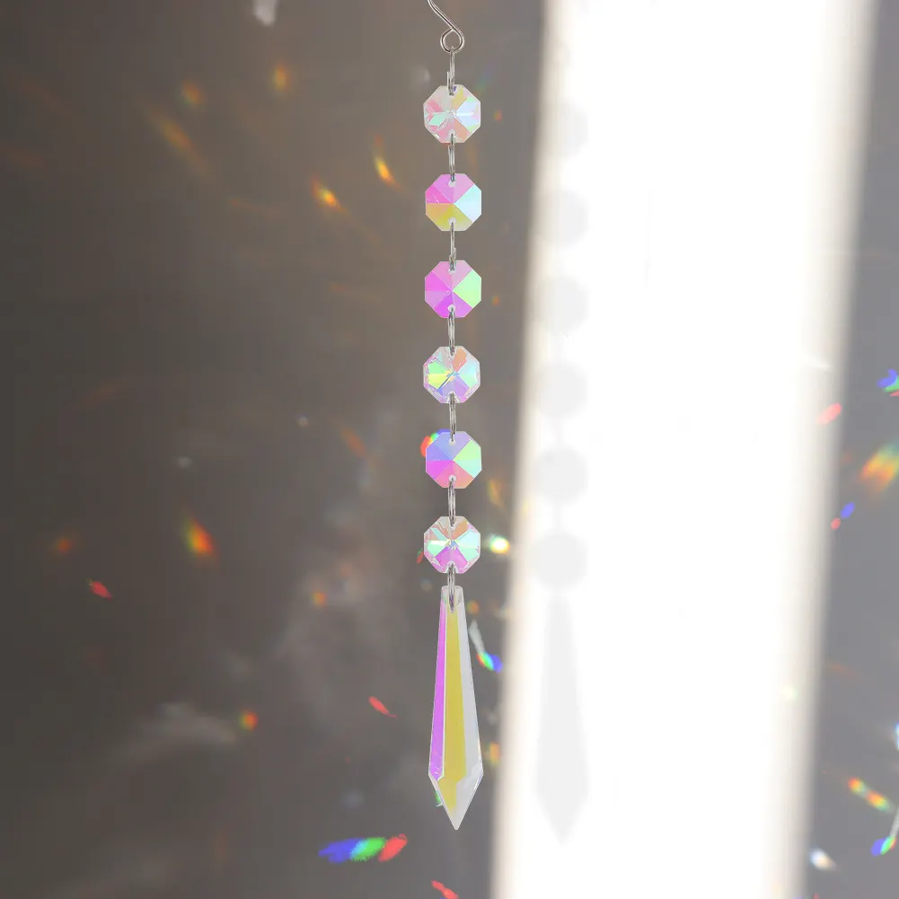 Crystal Wind Chimes Ornament AB Color Beads Hanging Pendant Kids Room Decor