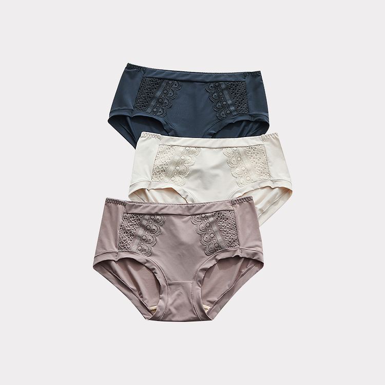 Comfortable Lacey Silk Panties 3-Pack-Chouchouhome