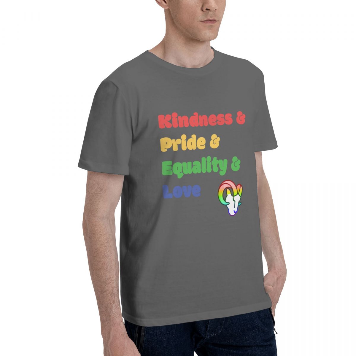 Los Angeles Rams Colorful LGBT Printed Men's Cotton T-Shirt