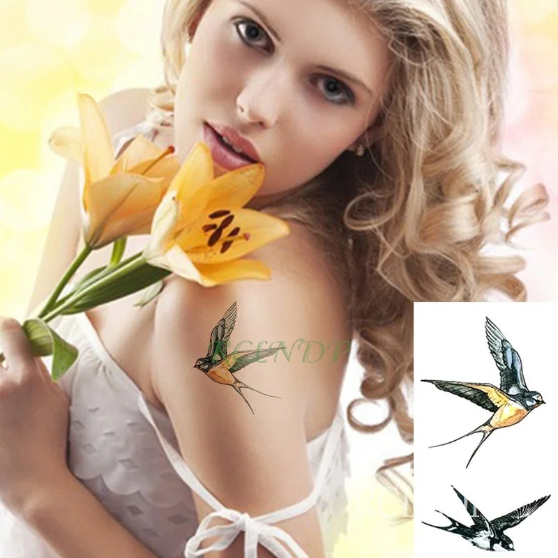 Waterproof Temporary Tattoo Sticker Swallow fly bird Flash Tatoo Fake Tatto arm leg Wrist Foot hand For Girl Men Women kids