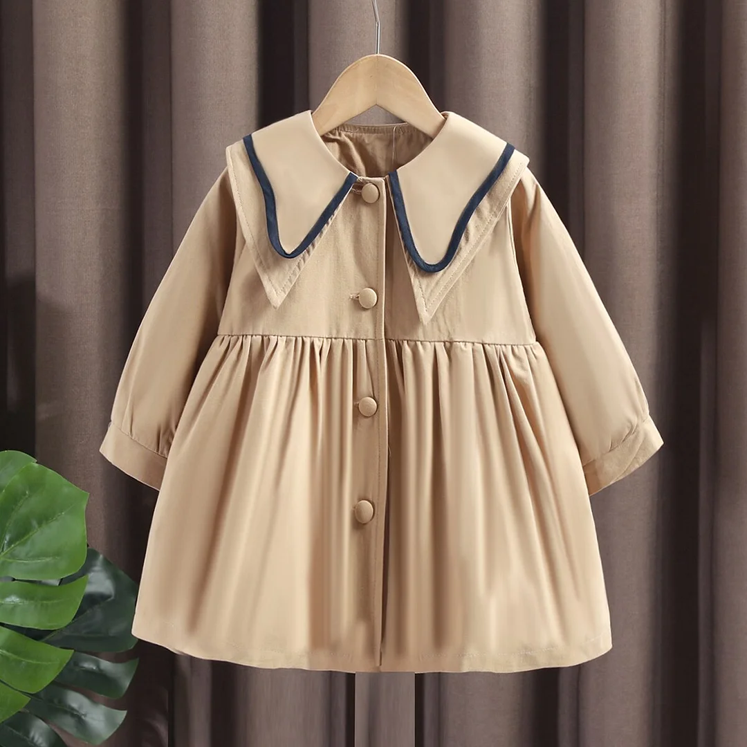 Toddler Kids Clothes Trench Coat for Girls Spring Autumn Long Jacket for Children's windbreaker Baby Outwear 2 3 4 5 6 7 8 Years