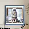 Kitten By Window-11CT Stamped Cross Stitch 40*40cm/15.75*15.75in tapestrymarket