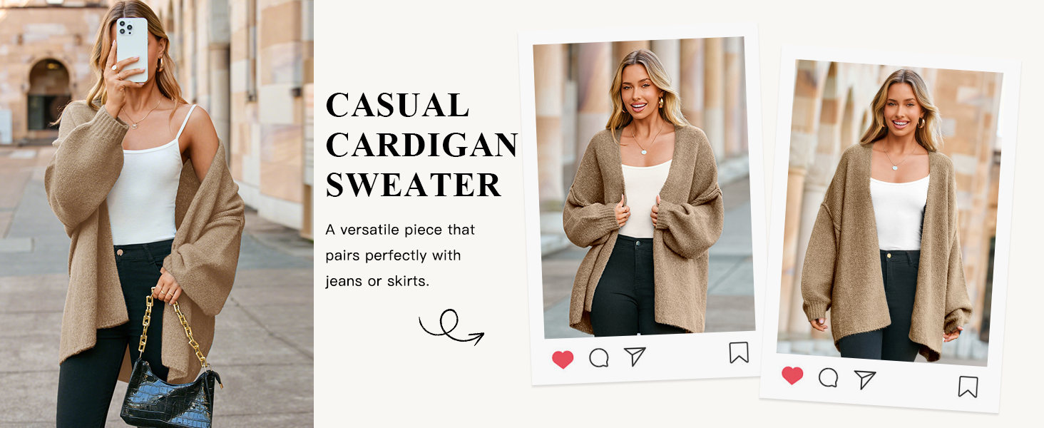 drop shoulder cardigan sweater