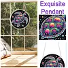 (18.5cm)DIY Acrylic Jigsaw Puzzle Window Hanging with Hanging Chain DIY Stained Glass Decoration Round Window Puzzle Decor for DIY Craft Project (Turtle)