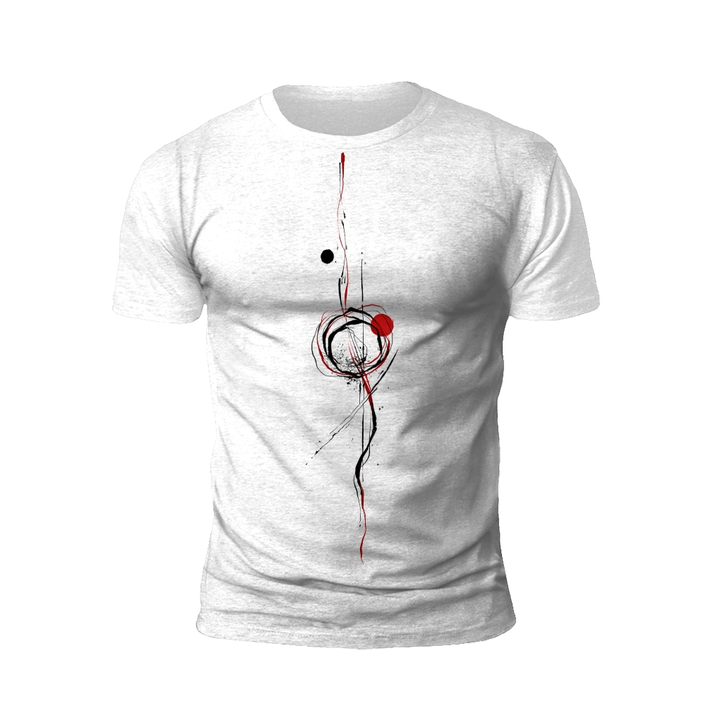Abstract Yin Yang with Red Accent T-Shirt