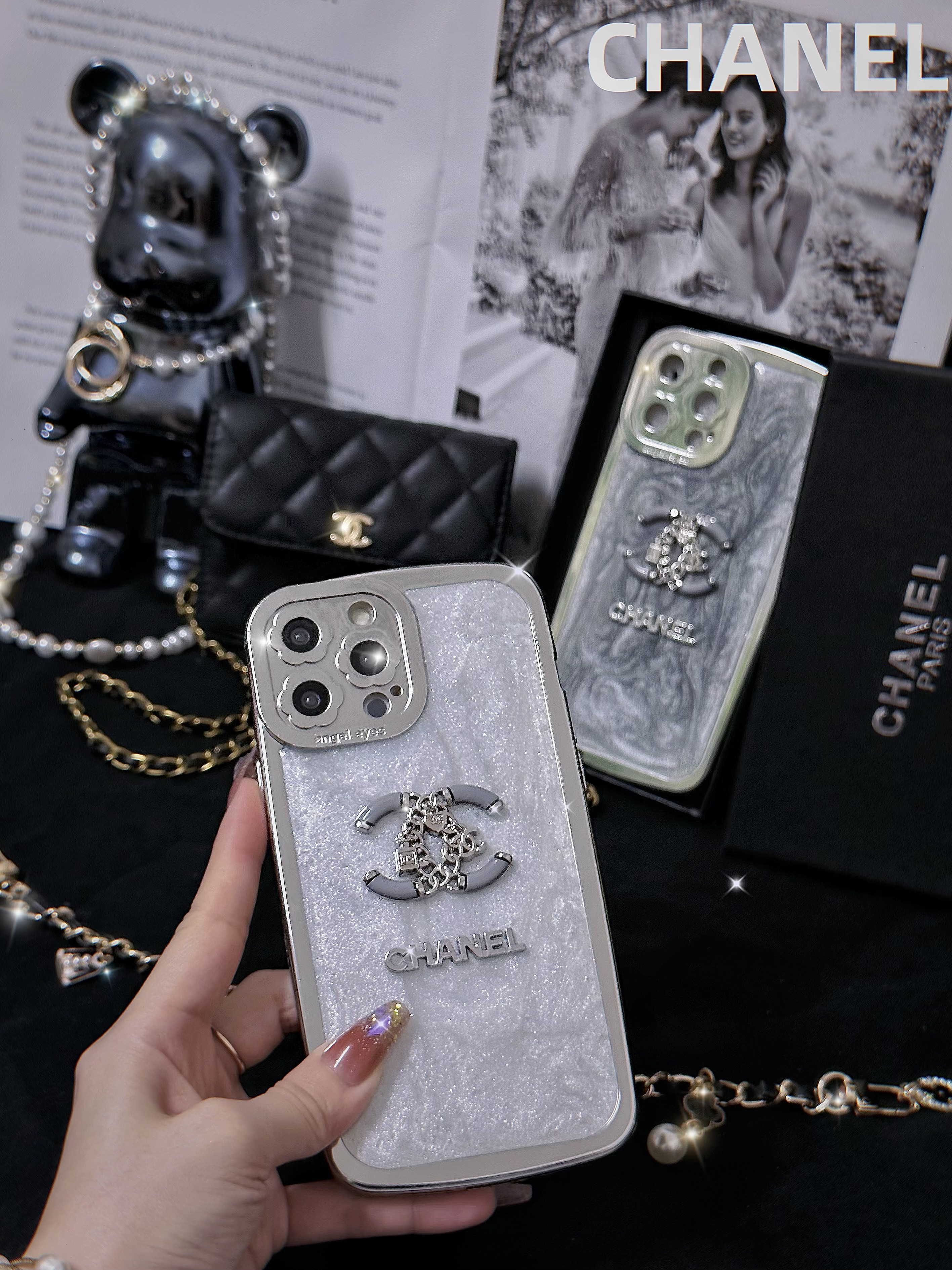 Luxurious Chanel Electroplated Mobile iPhone Case Protective Cover