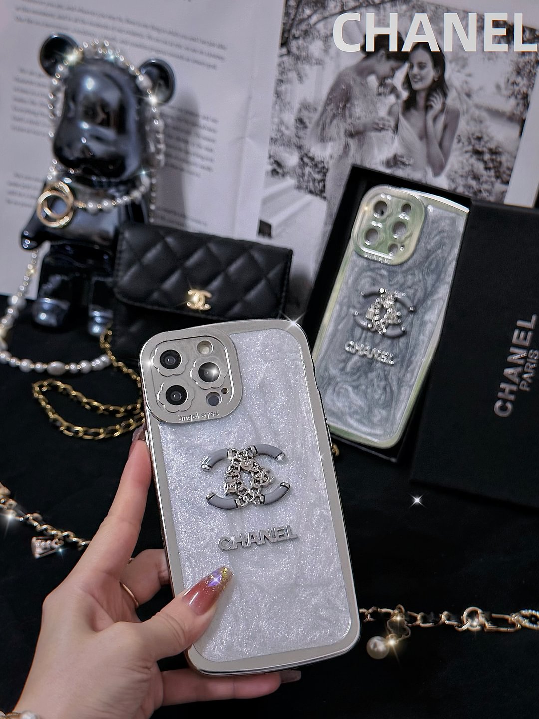 Luxurious Chanel Electroplated Mobile iPhone Case Protective Cover