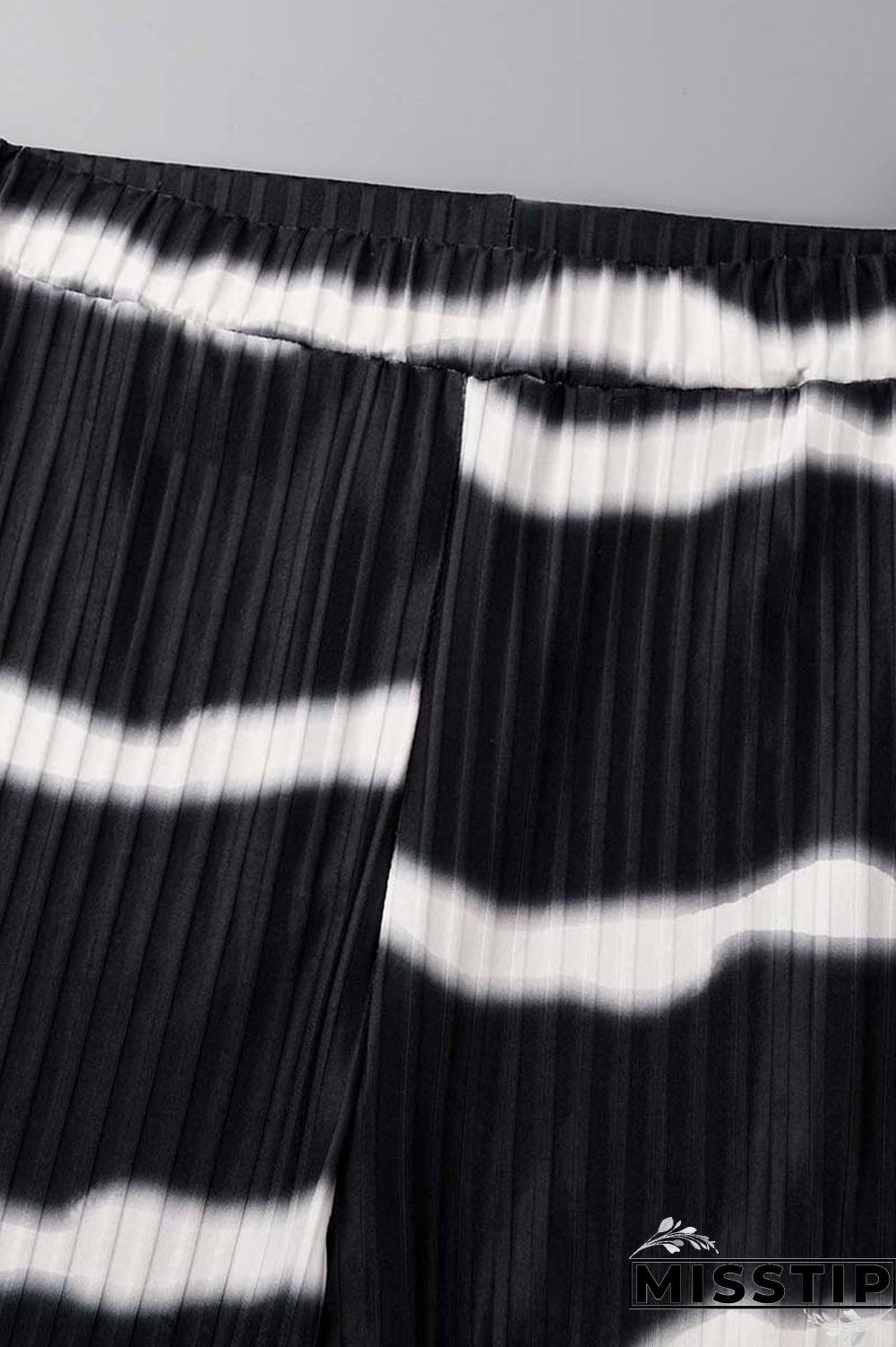 Black Casual Striped Print Basic O Neck Short Sleeve Two Pieces