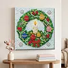 Framed Christmas Wreath - DIY Button Art Painting Kit for Creativity DIY Pearl Dot Crafts for Gift Home Wall Decor 30*30CM