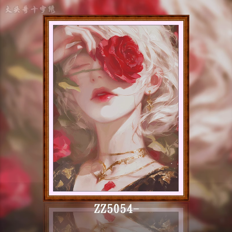 【ZZ5054- Flame Red Lips】 Painting Fairy Cross Stitch