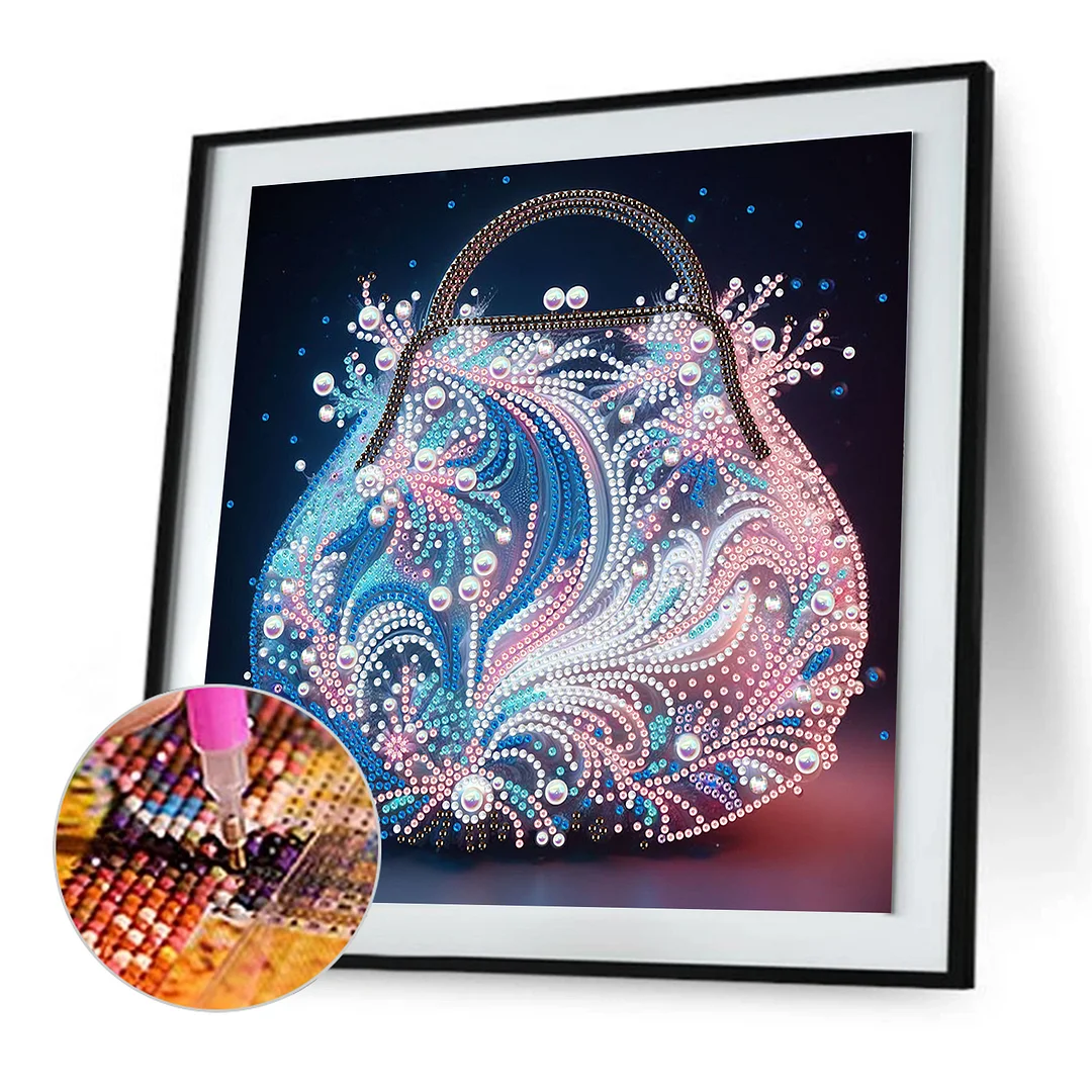 Flowers Bag - Diamond Painting - Partial Special Shaped Drill(Canvas|30*30cm)