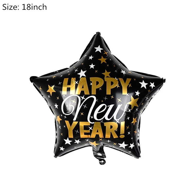 2022 Happy New Year Gold Number Foil Balloons Paper Banner Navidad New Year Eve Christmas Party Decoration Cupcake Toppers