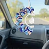 DIY Bohemian Macrame Suncatcher Handmade Hanging Decor Craft Kit Wear Resist Hand Woven Crystal Moon Pendant Braided Sun Catcher Crystals Charm For Home Decor Gift Office
