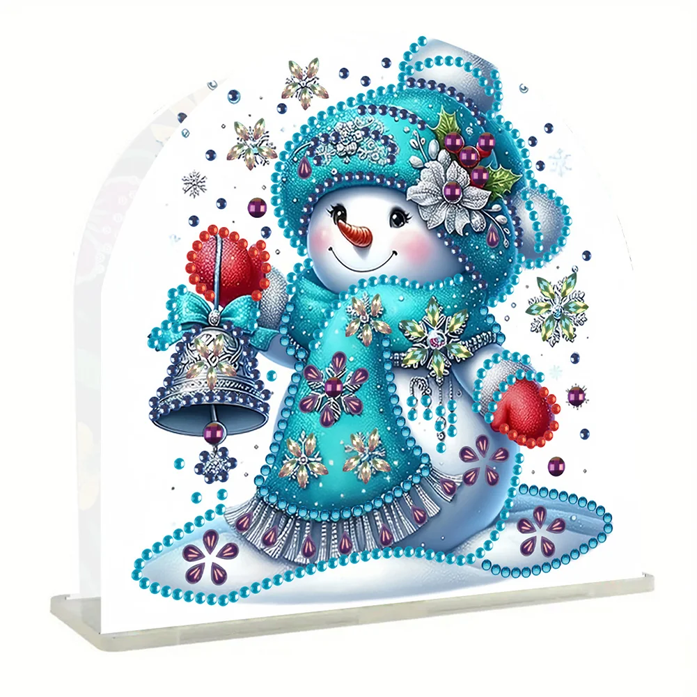 DIY Christmas Snowman Acrylic Diamond Art Painting Napkin Holder Set