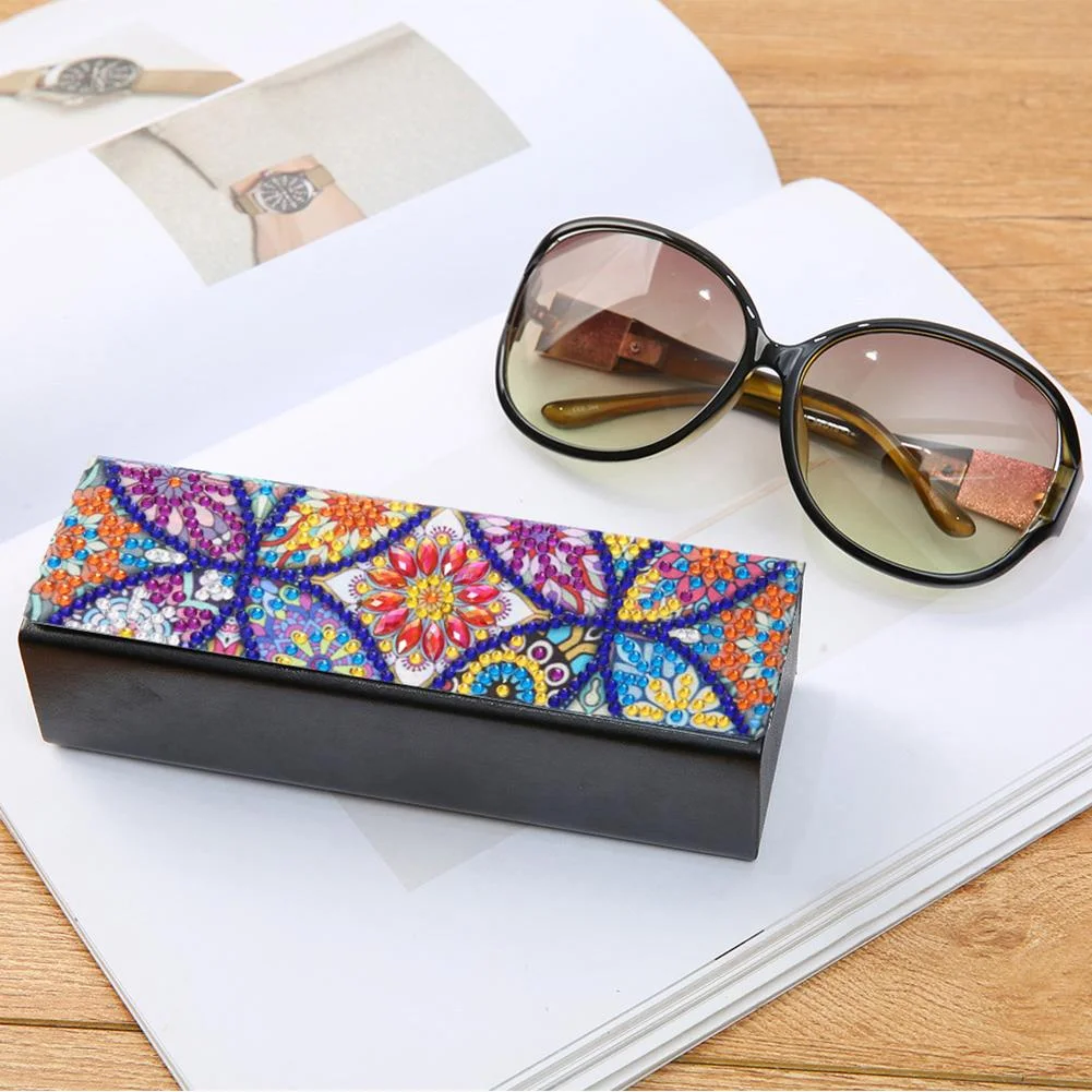 DIY Diamond Painting Sunglasses Case Portable Leather Glasses Storage Box