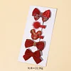 5PCS Joyful Red Serie Bowknot Hairpins Set