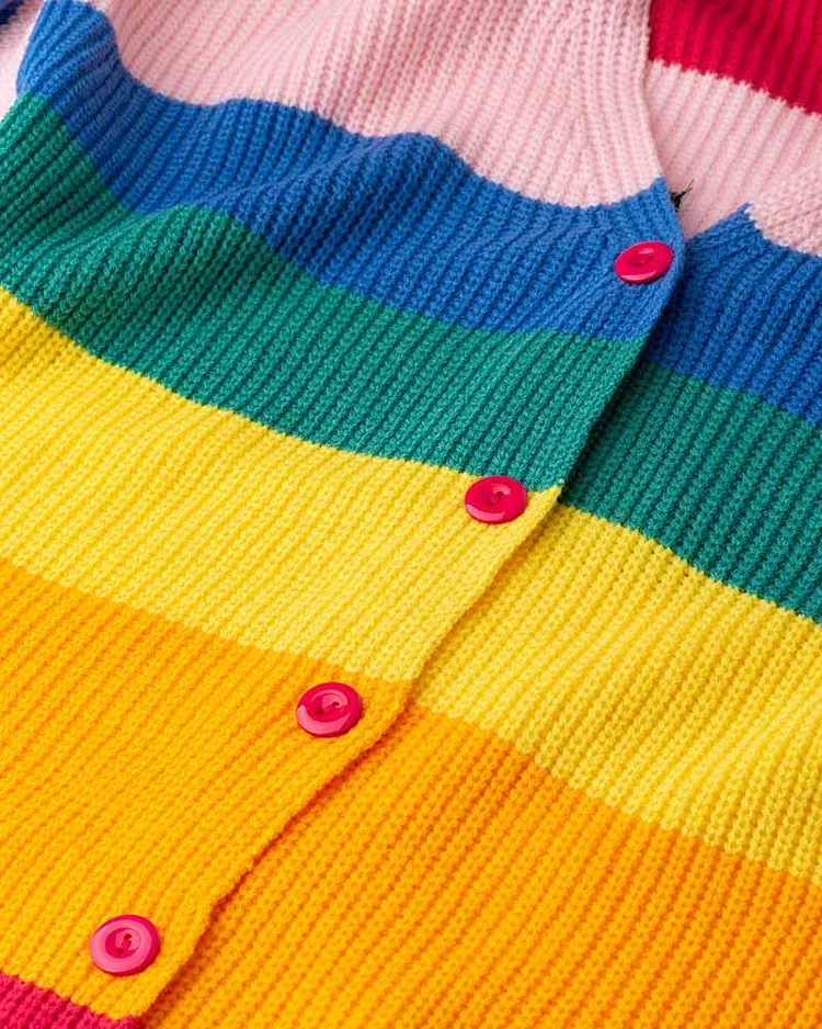 Boring Rainbow Ribbed Cardigan