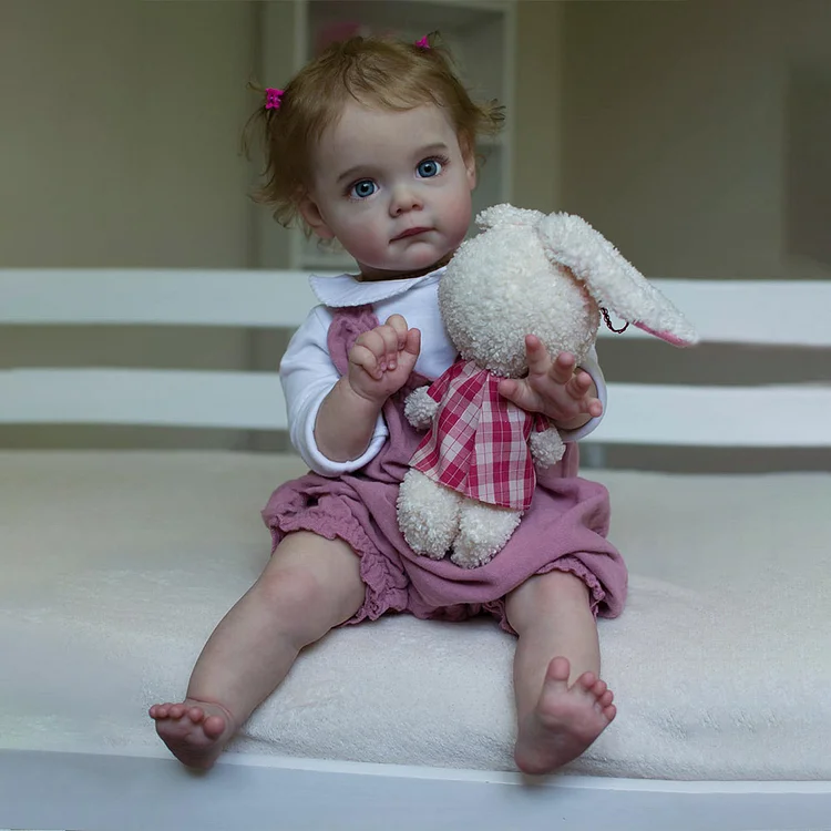  17"&22" Lifelike Baby Doll Truly Real Lifelike & Realistic Weighted Toddler Handmade Brown Hair Baby Swade - Reborndollsshop®-Reborndollsshop®