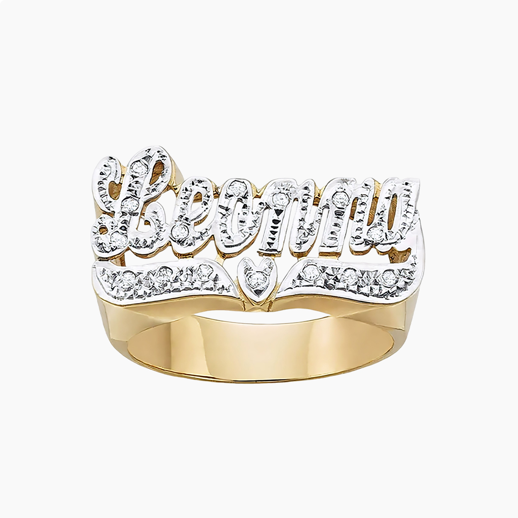 Custom Gold Fine carving Name Ring