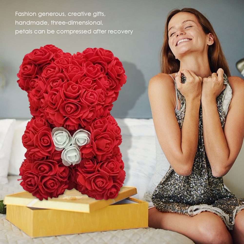 

Preserved Flower Rose Bear Soap Child Girl Valentine Birthday Gift, Red, 501 Original