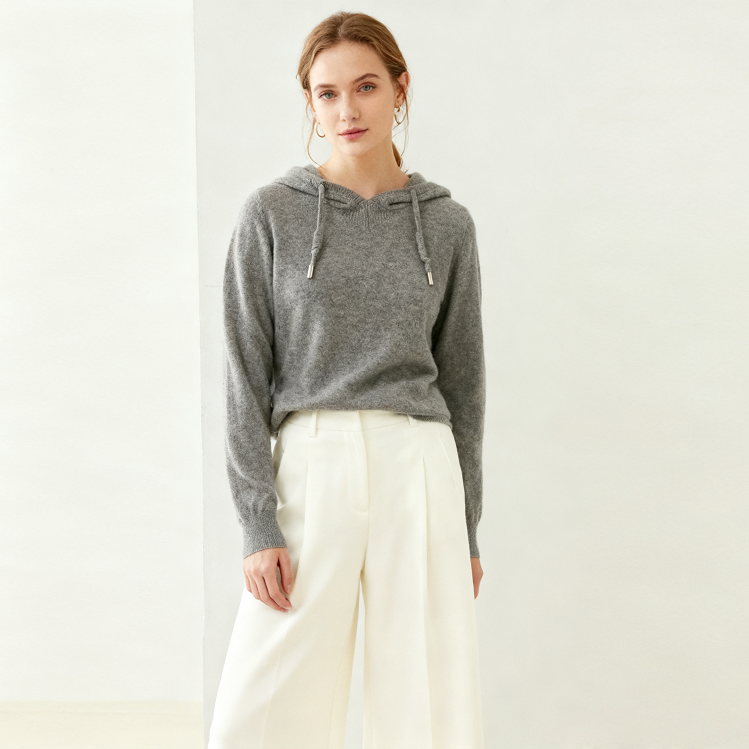 Solid Women's Cashmere Hoodie REAL SILK LIFE