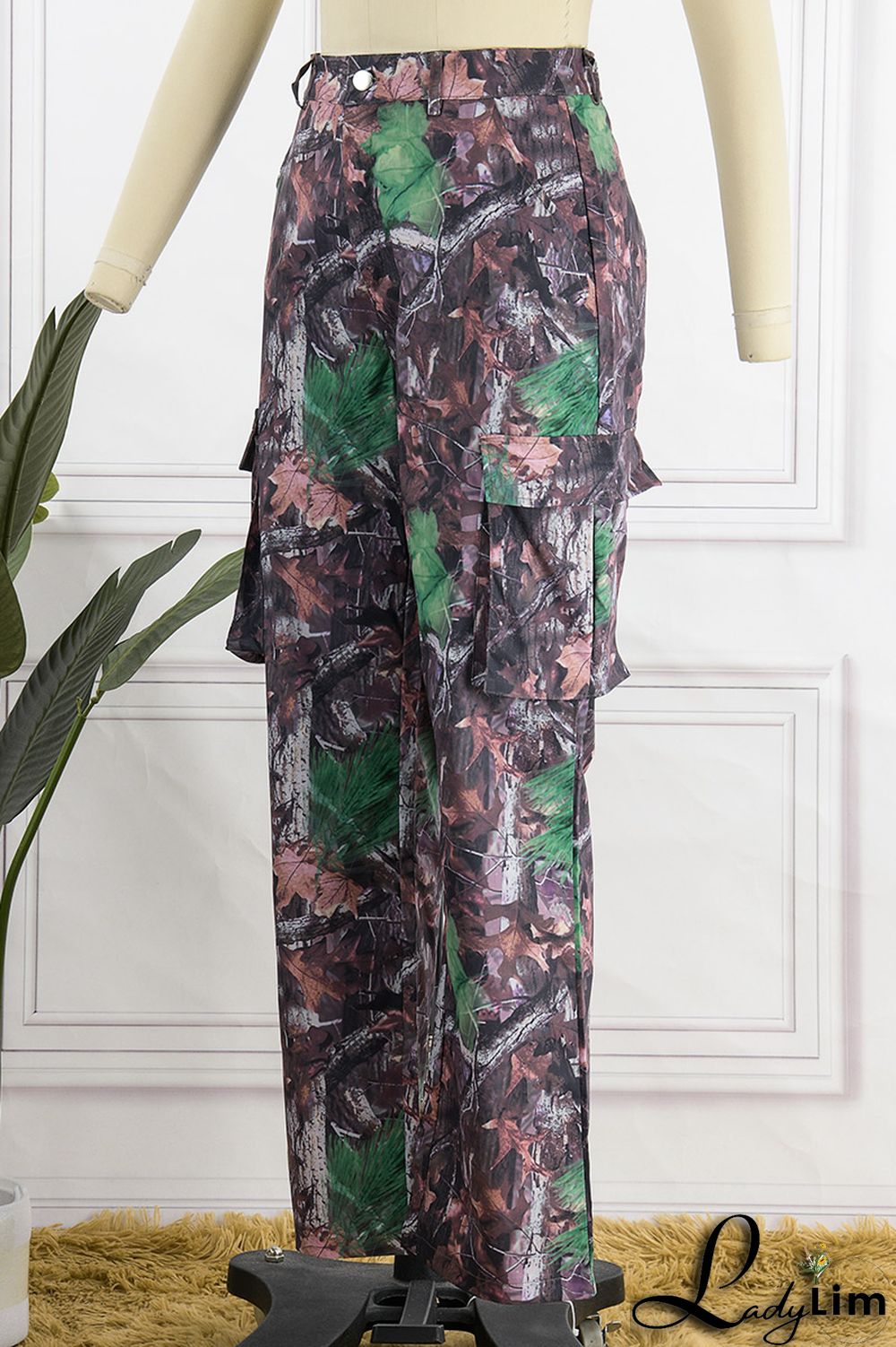 Colour Fashion Print Patchwork Harlan Mid Waist Harlan Full Print Bottoms