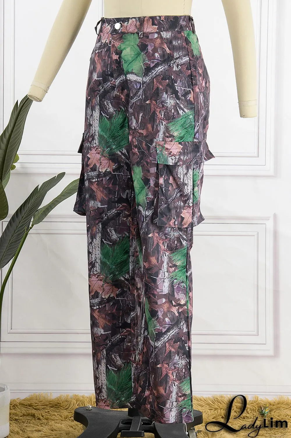 Colour Fashion Print Patchwork Harlan Mid Waist Harlan Full Print Bottoms